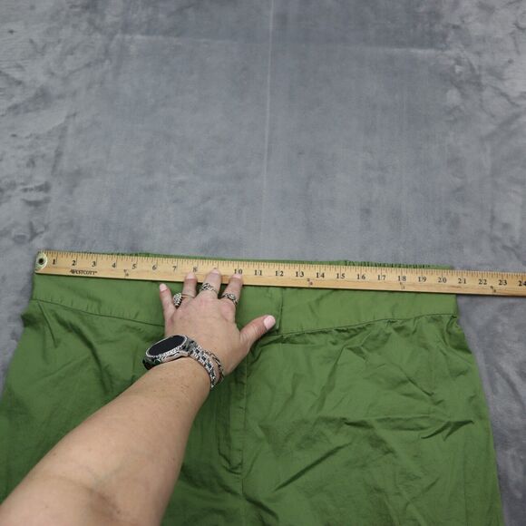 Bag Age Shorts Womens 20 Green High Rise Cotton Medium Wash Elastic Waist - Picture 3 of 16